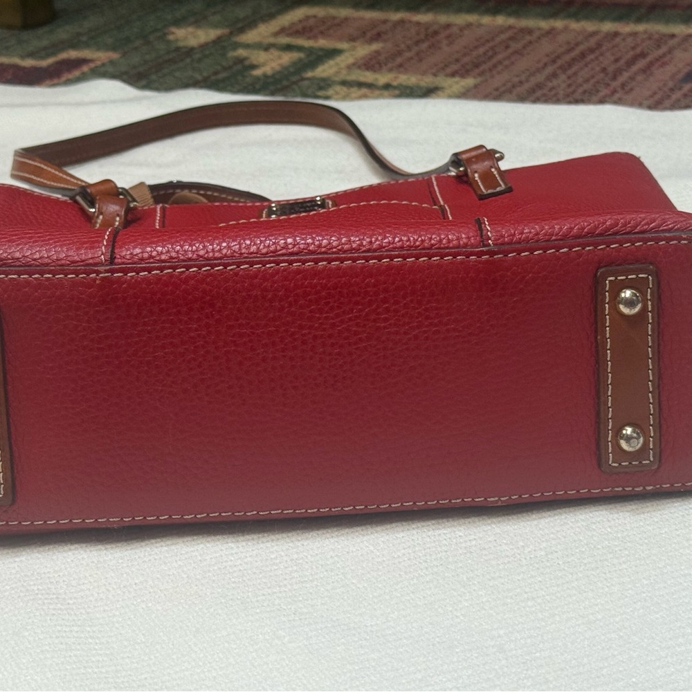 Dooney & Bourke Red Leather Handbag Excellent Condition 12” Strap Drop - Picture 4 of 15